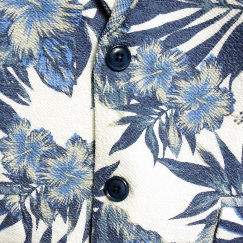 【閉店セール】スーツ メンズ パイル生地 ミニ裏毛 ボタニカル柄 フラワー セットアップ テーラードジャケット JKT ロングパンツ 上下セット - 画像 (5)