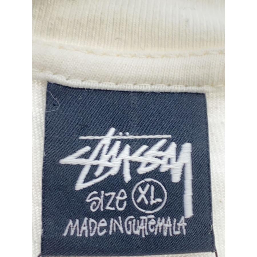 STUSSY◆Club Crown Pigment Dyed T-Shirt/首回り少し黄ばみ/XL/コットン/WHT - 画像 (2)
