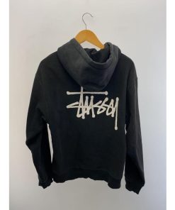 STUSSY◆ジップパーカー/M/コットン/BLK/プリント/Z4000SZS23