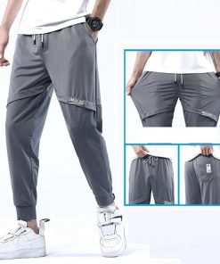 接触冷感 ズボン メンズ パンツ 夏 アイスシルクパンツ ストレッチパンツ スウェットパンツ 伸縮 涼しい 速乾 ボトムス 涼感