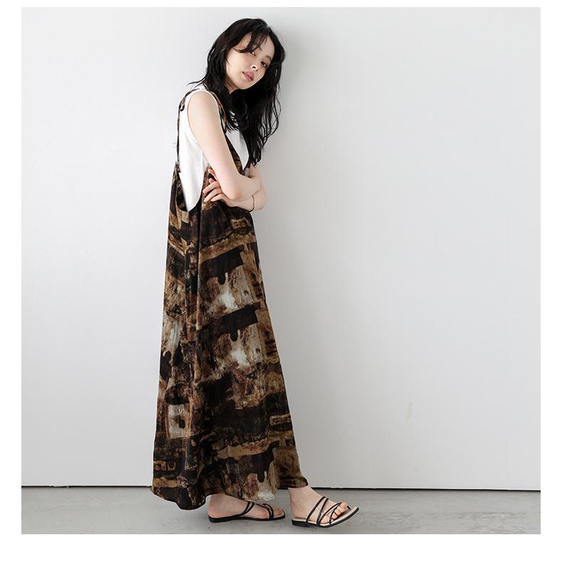 ワンピース キャミワンピース ニュアンス柄 Aライン リゾート2025春夏新作【lswpss25-1422】【即納:1-5営業日】【送料無料】メ込2 - 画像 (5)