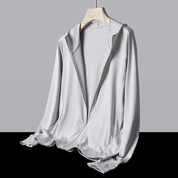 夏用 送料無料 フード付き ジャンパー 接触冷感 UVカット ジャケット 通気性 メンズ 長袖 ブルゾン 涼しい ひんやり 吸汗 速乾 紫外