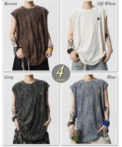 sweet bell ノースリーブ メンズ Tシャツ 袖なし タンクトップ カットソー トレーニング 筋トレ 春 夏 綿 薄手 涼しい おしゃれ 大きいサイズも充実 ノースリーブ特集