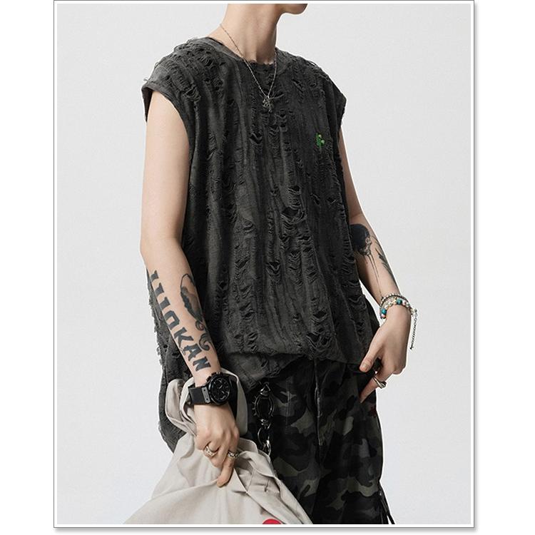 sweet bell ノースリーブ メンズ Tシャツ 袖なし タンクトップ カットソー トレーニング 筋トレ 春 夏 綿 薄手 涼しい おしゃれ 大きいサイズも充実 ノースリーブ特集 - 画像 (3)