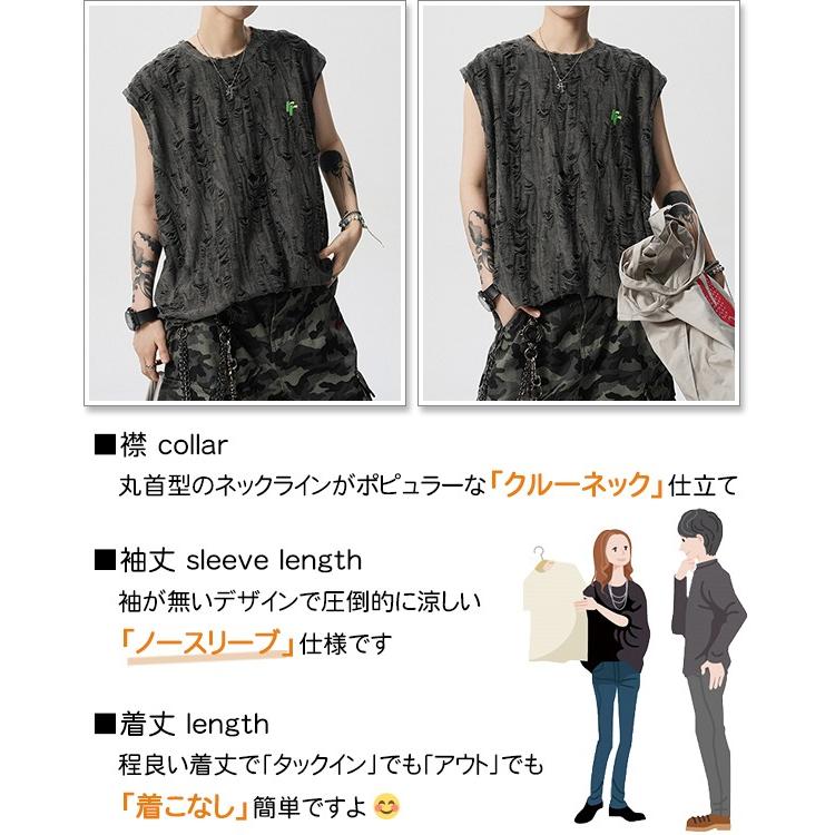 sweet bell ノースリーブ メンズ Tシャツ 袖なし タンクトップ カットソー トレーニング 筋トレ 春 夏 綿 薄手 涼しい おしゃれ 大きいサイズも充実 ノースリーブ特集 - 画像 (5)