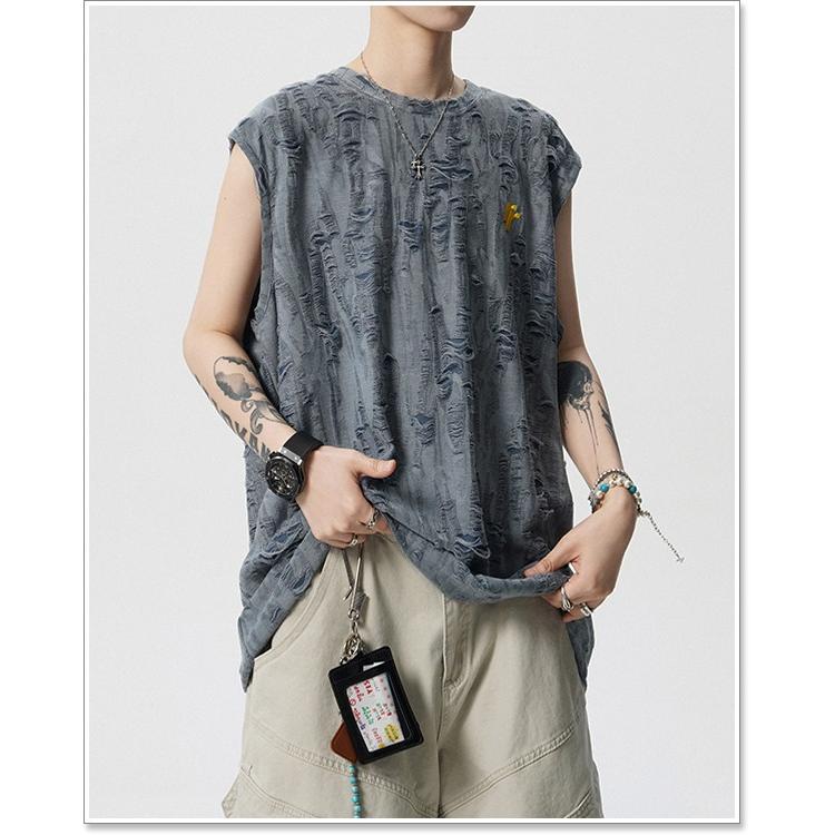 sweet bell ノースリーブ メンズ Tシャツ 袖なし タンクトップ カットソー トレーニング 筋トレ 春 夏 綿 薄手 涼しい おしゃれ 大きいサイズも充実 ノースリーブ特集 - 画像 (7)