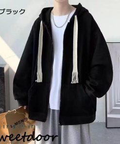 ジップアップパーカー メンズ パーカー スウェット フード付き 長袖 秋物  トップス アウター ゆったり 大きいサイズ 春 春服 大学生 裏起毛あり
