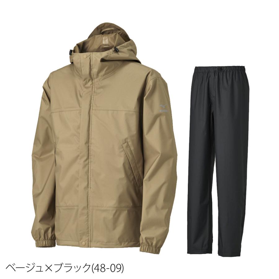 MIZUNO ミズノ レインウェア 上下 カッパ 雨具 セットアップ ブランド レインコート メンズ Mizuno ベルグテックアクアブロック B2JE0A01 送料無料 フード付き 3L - 画像 (7)