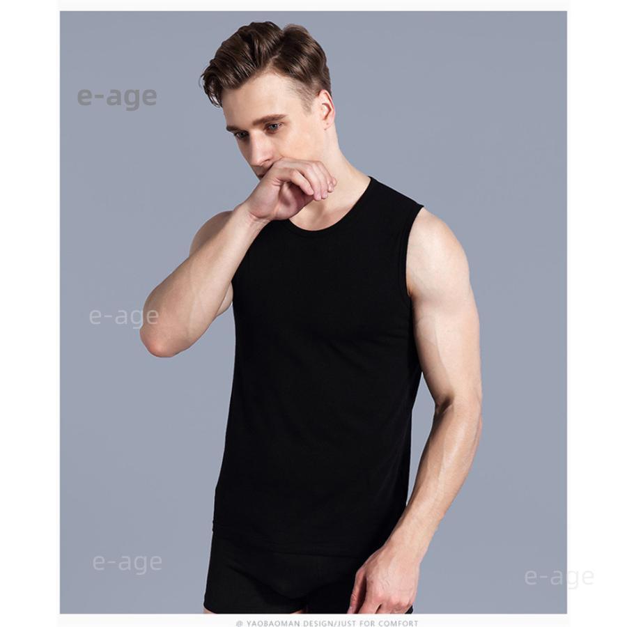 タンク メンズ 『3枚以上』 インナー ノースリーブ 肌着 下着 スウェット ストレッチ 通気性 速乾 柔らか ひんやり 涼しい ジム スポーツ - 画像 (9)