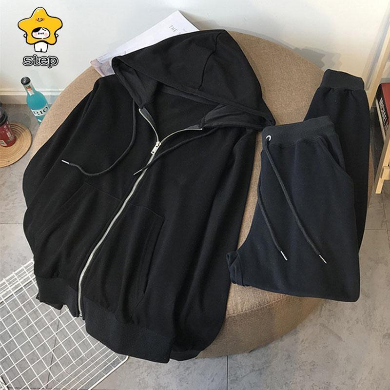 【特価】ジャージ 上下セット レディース スウェット セットアップ フード付き 長袖 パーカー 長ズボン ジップアップ 春秋 スポーツウェア 運動着 部屋着 - 画像 (2)