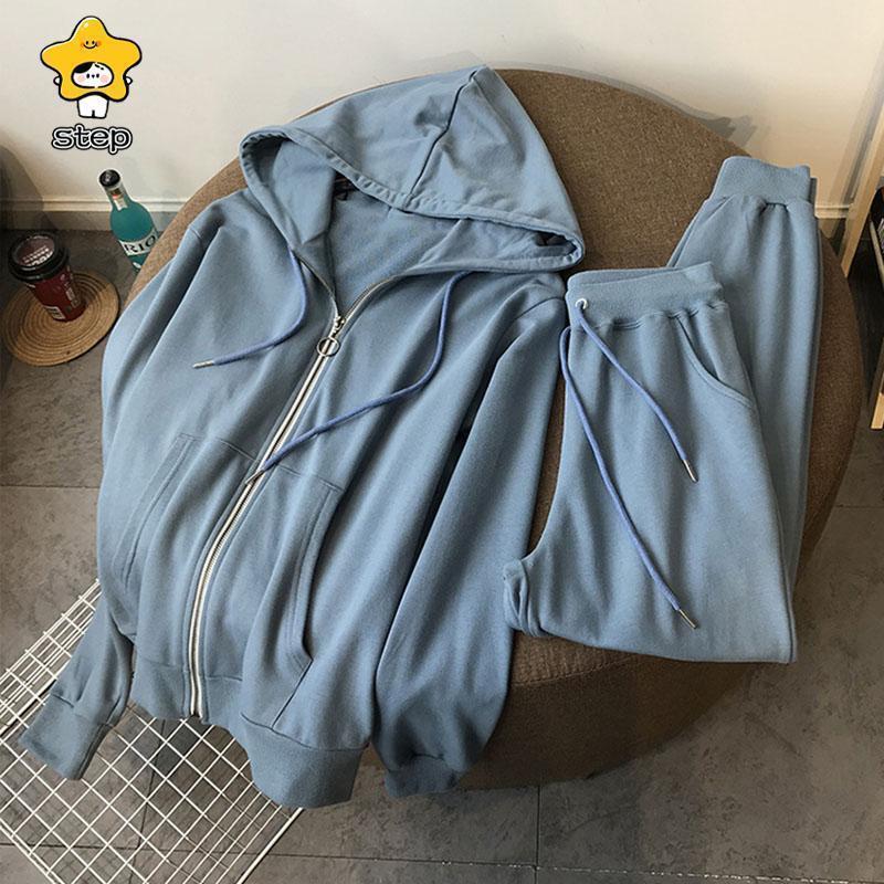 【特価】ジャージ 上下セット レディース スウェット セットアップ フード付き 長袖 パーカー 長ズボン ジップアップ 春秋 スポーツウェア 運動着 部屋着 - 画像 (4)