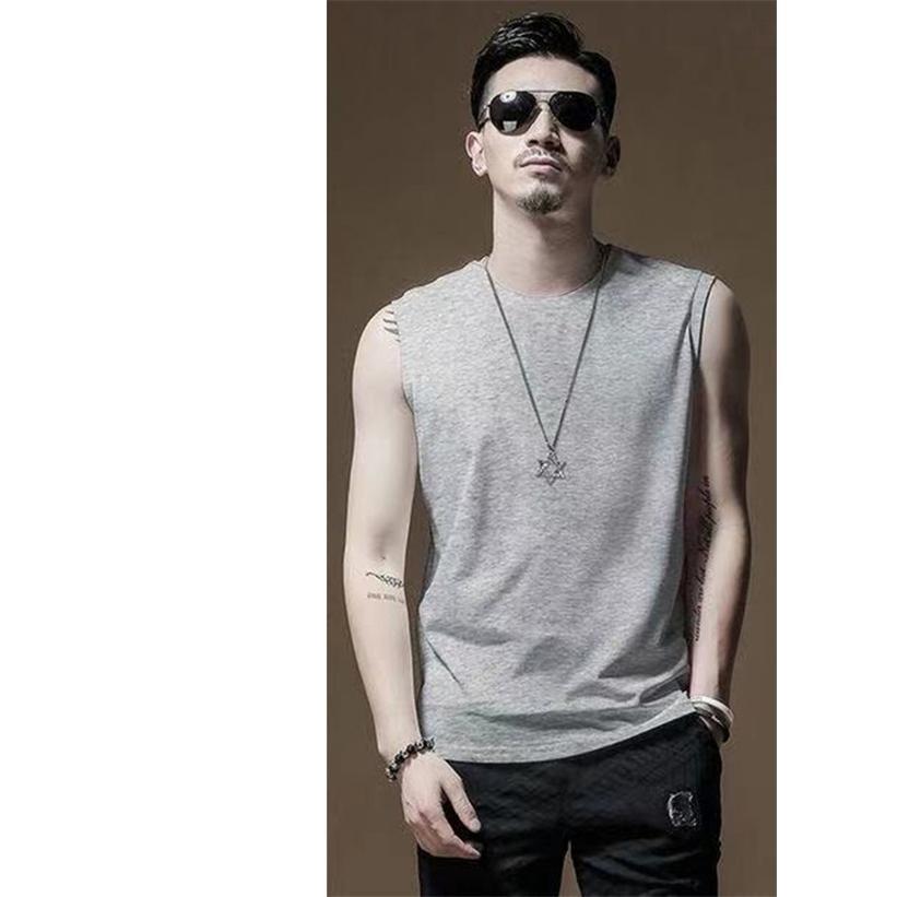 【値下げ】タンク メンズ Tシャツ ノースリーブ 大きいサイズ ス インナー 袖なし 接触冷感 無地 ジム 涼しい 夏 吸汗 速乾 通気性 - 画像 (4)