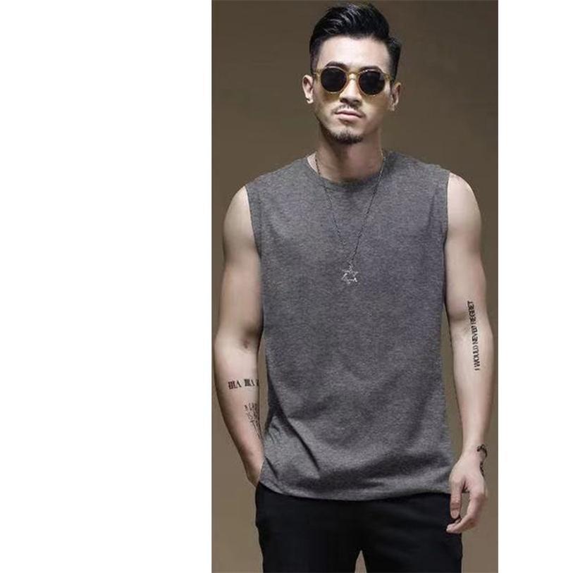 【値下げ】タンク メンズ Tシャツ ノースリーブ 大きいサイズ ス インナー 袖なし 接触冷感 無地 ジム 涼しい 夏 吸汗 速乾 通気性 - 画像 (5)