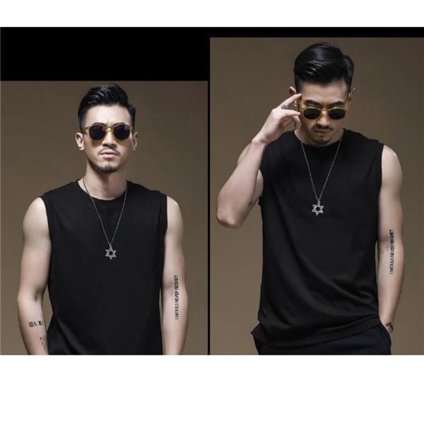 【値下げ】タンク メンズ Tシャツ ノースリーブ 大きいサイズ ス インナー 袖なし 接触冷感 無地 ジム 涼しい 夏 吸汗 速乾 通気性 - 画像 (6)