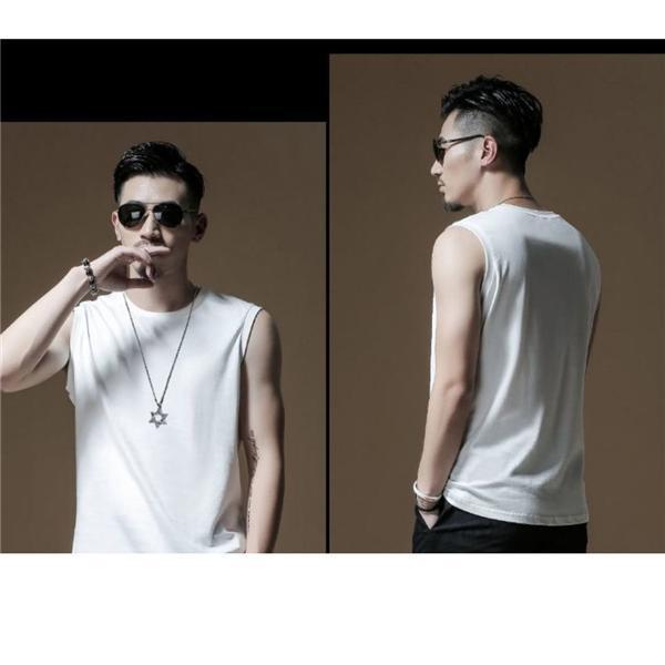 【値下げ】タンク メンズ Tシャツ ノースリーブ 大きいサイズ ス インナー 袖なし 接触冷感 無地 ジム 涼しい 夏 吸汗 速乾 通気性 - 画像 (7)