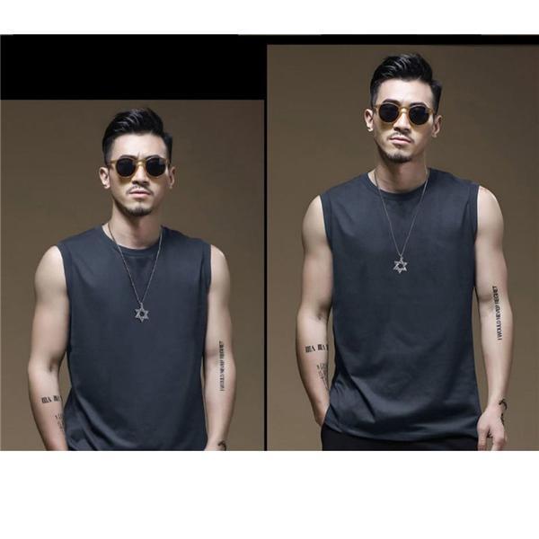 【値下げ】タンク メンズ Tシャツ ノースリーブ 大きいサイズ ス インナー 袖なし 接触冷感 無地 ジム 涼しい 夏 吸汗 速乾 通気性 - 画像 (8)