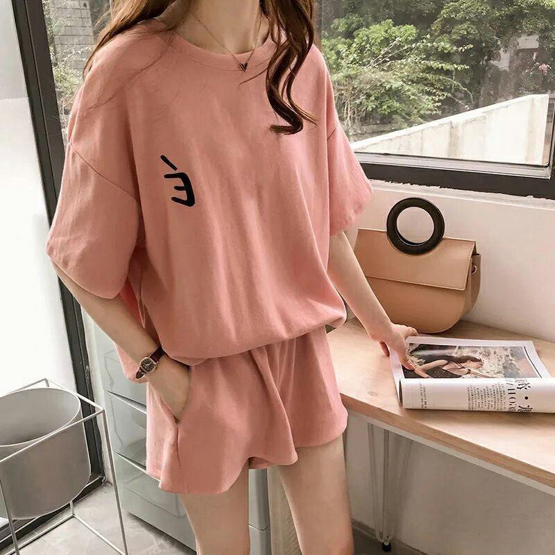 ルームウェア 2点セット レディース ジャージ 半袖 Tシャツ ショートパンツ セットアップ 部屋着 一部 パジャマ 春夏 大きいサイズ 運動用 ジム - 画像 (3)