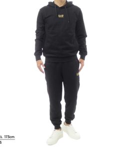 EMPORIO ARMANI エンポリオアルマーニ EA7 メンズセットアップスウェット 8NPV64 PJVRZ ブラック 2025秋冬新作