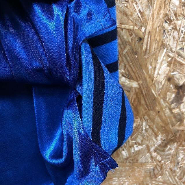 COMME CA ISM コムサイズム Mサイズ レディース コクーンスカート 裏地付き ボーダー ストレッチ ひざ上丈 ブルウー×ブラック 青×黒 - 画像 (4)