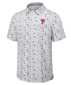 MLB公式 メジャーリーグ メンズ ポロシャツ 襟付きシャツ ゴルフウェア 半袖トップス トミーバハマ フィラデルフィア・フィリーズ Philadelphia Phillies