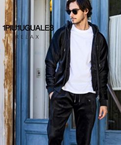 1PIU1UGUALE3 RELAX セットアップ 迷彩 メンズ ベロア ルームウェア 男性 上下セット カモフラ ウノピゥウノウグァーレトレ リラックス