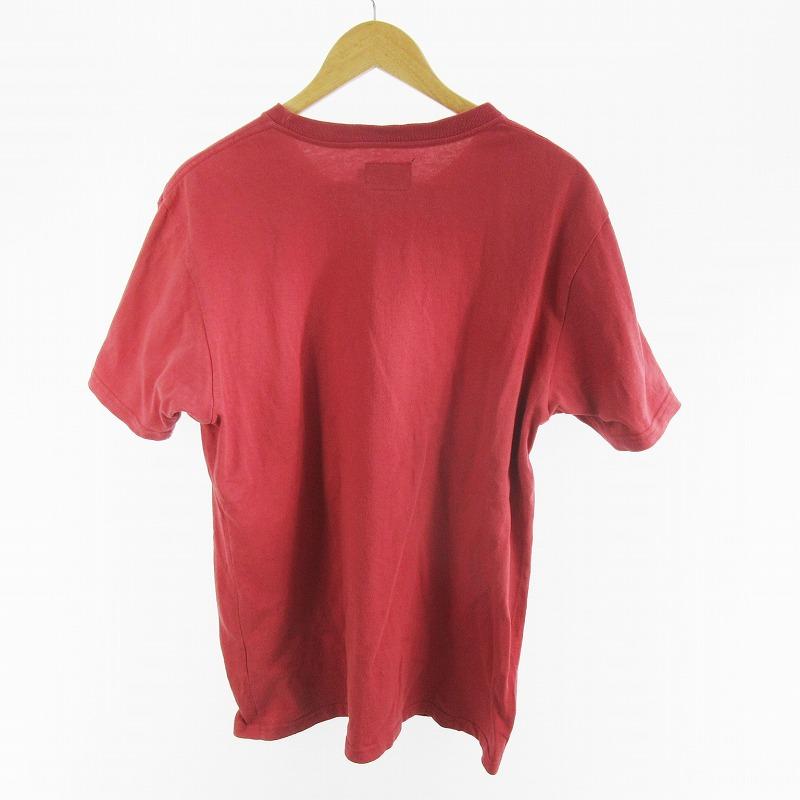 STUSSY ステューシー Tシャツ 半袖 ポケット ロゴ 刺繍 レッド ピンク系 M 株式会社ジャック トップス メンズ