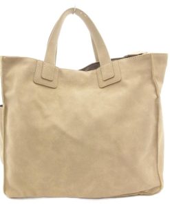 イアパピヨネ ear PAPILLONNER 仕切りポケットトートバッグ ショルダー 2WAY Lサイズ 斜め掛け スエード調 ベージュ /GV ■SH