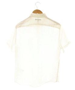 バナナリパブリック BANANA REPUBLIC シャツ 半袖 前開き リネン L 白 /NR ■OS メンズ