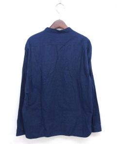 URBAN RESEARCH DOORS アーバンリサーチ ドアーズ バンドカラー シャツ カジュアル デニム シャンブレー 薄手 長袖 40 紺 インディゴ /TT8