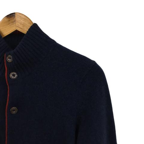 グリーンレーベルリラクシング ユナイテッドアローズ カーディガン ニット ハイネック ウール 無地 長袖 S 紺 ネイビー メンズ