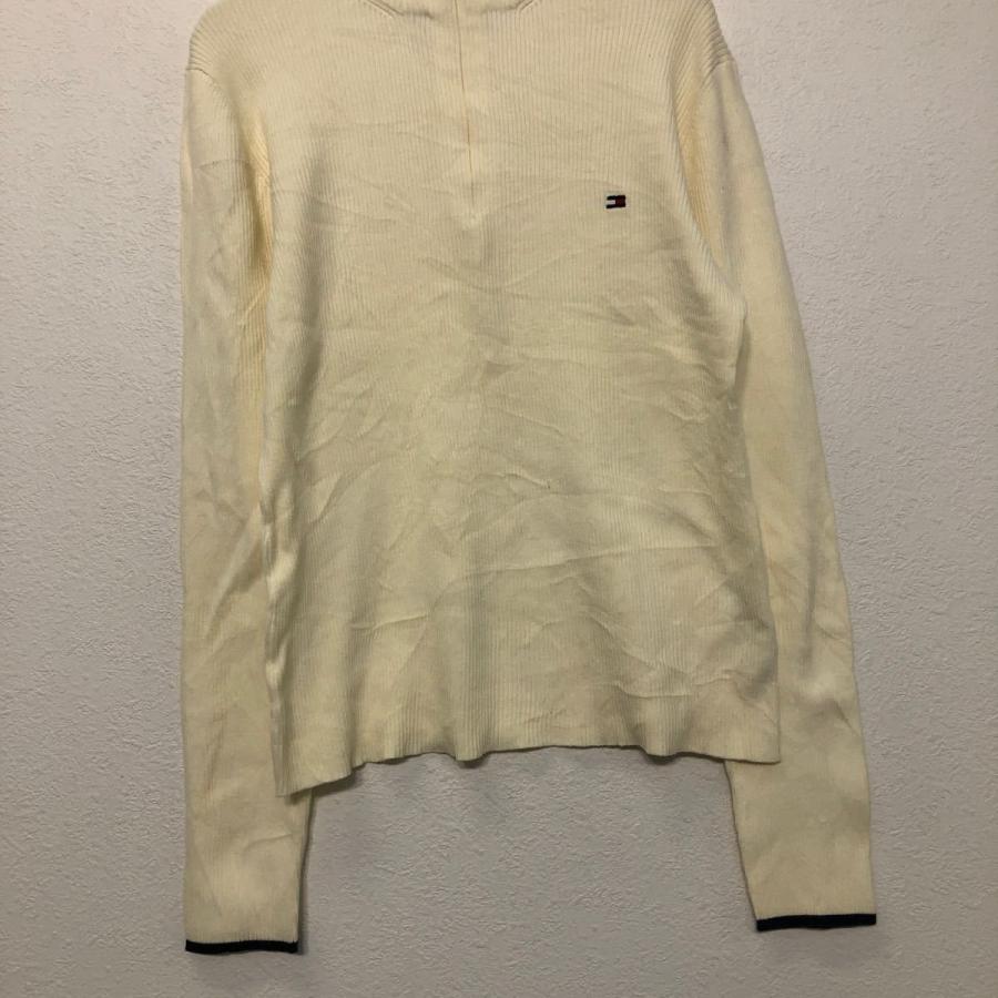 TOMMY HILFIGER 混紡 ニット セーター L ホワイト ネイビー トミーヒルフィガー コットン ハーフジップ 古着卸 アメリカ仕入 a510-6488 - 画像 (2)