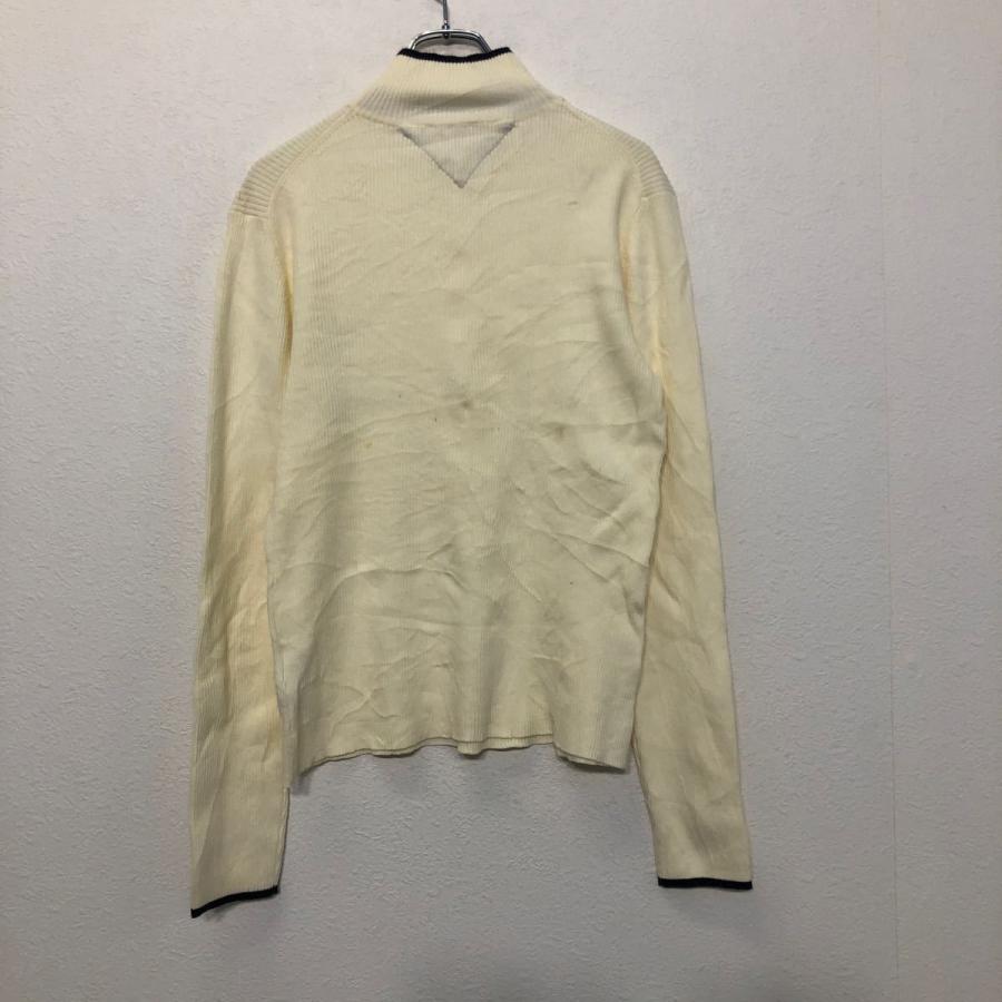 TOMMY HILFIGER 混紡 ニット セーター L ホワイト ネイビー トミーヒルフィガー コットン ハーフジップ 古着卸 アメリカ仕入 a510-6488 - 画像 (3)