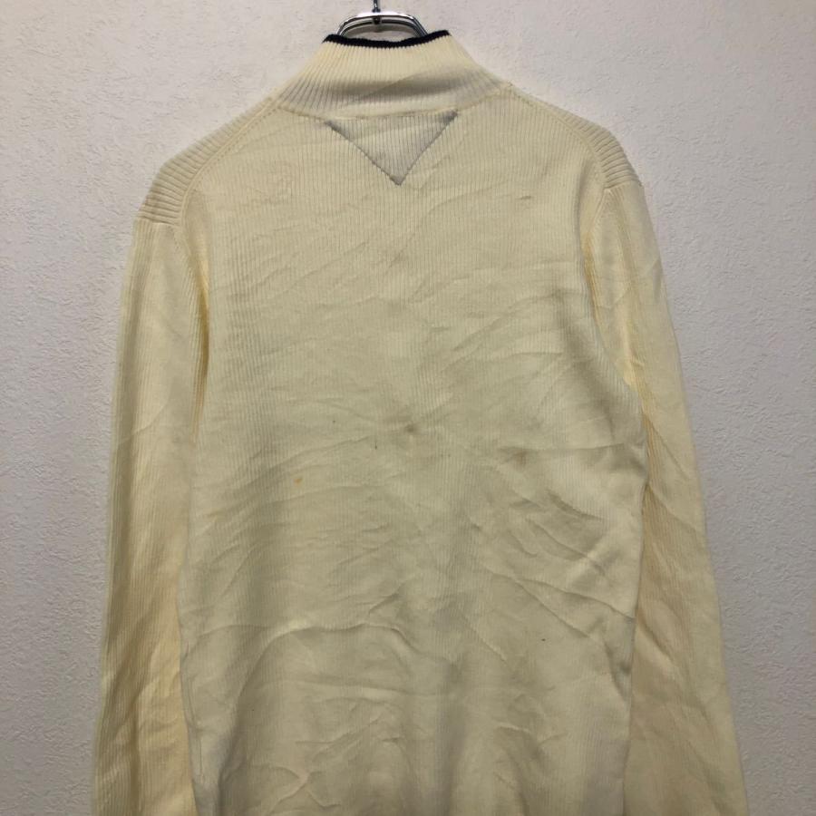 TOMMY HILFIGER 混紡 ニット セーター L ホワイト ネイビー トミーヒルフィガー コットン ハーフジップ 古着卸 アメリカ仕入 a510-6488 - 画像 (4)