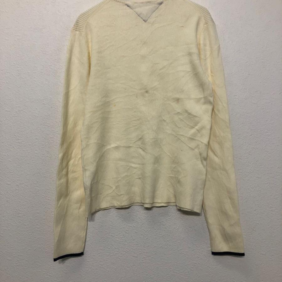 TOMMY HILFIGER 混紡 ニット セーター L ホワイト ネイビー トミーヒルフィガー コットン ハーフジップ 古着卸 アメリカ仕入 a510-6488 - 画像 (5)