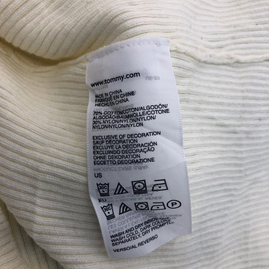 TOMMY HILFIGER 混紡 ニット セーター L ホワイト ネイビー トミーヒルフィガー コットン ハーフジップ 古着卸 アメリカ仕入 a510-6488 - 画像 (7)
