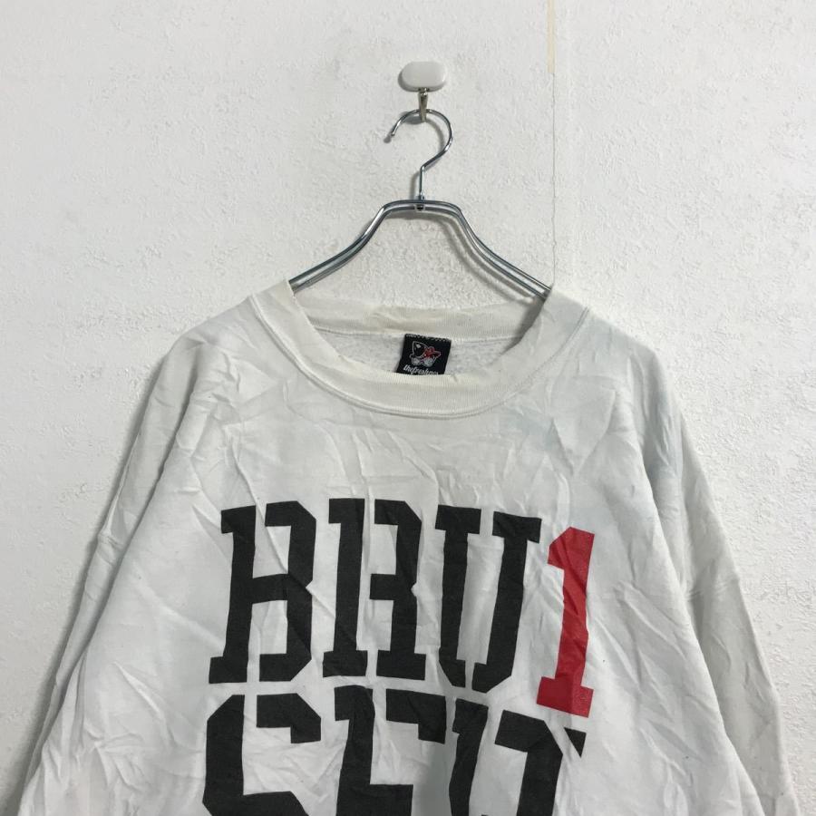 thefreshnes プリント スウェット トレーナー XL ホワイト 文字 ロゴ 古着卸 アメリカ仕入 a511-5735