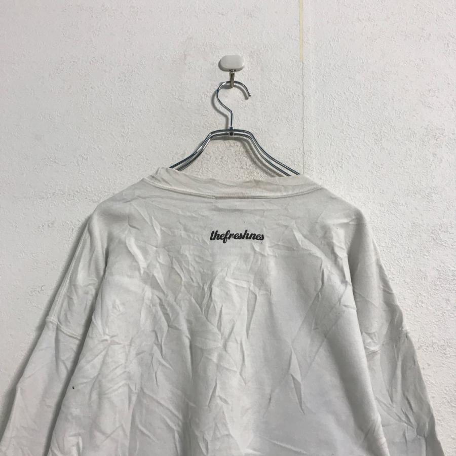 thefreshnes プリント スウェット トレーナー XL ホワイト 文字 ロゴ 古着卸 アメリカ仕入 a511-5735 - 画像 (7)