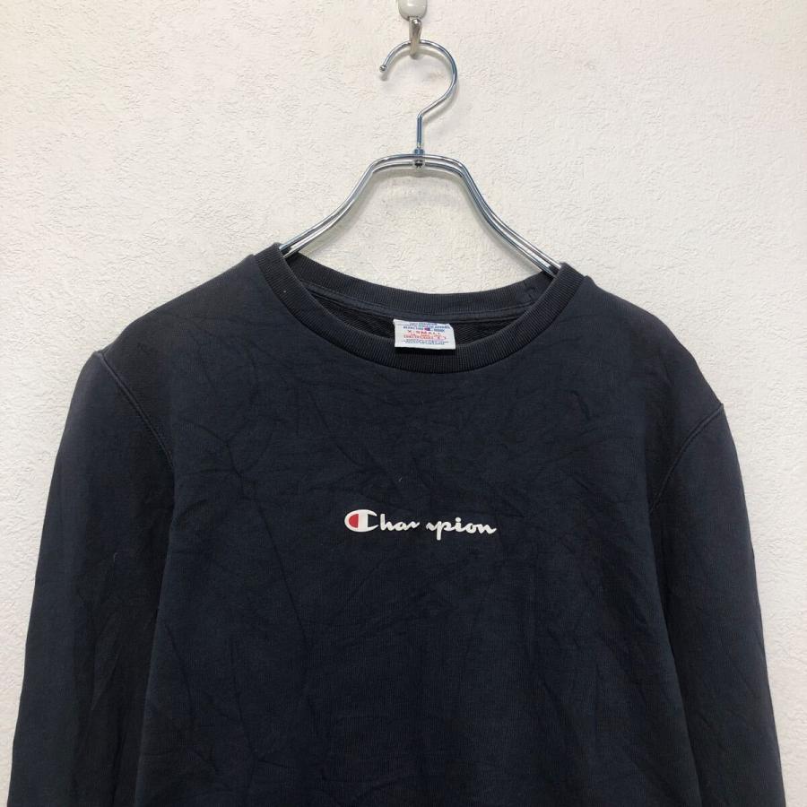 Champion プリント スウェット トレーナー チャンピオン XS ブラック ロゴ 古着卸 アメリカ仕入 a605-7358