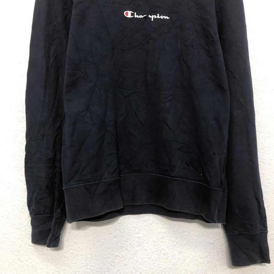 Champion プリント スウェット トレーナー チャンピオン XS ブラック ロゴ 古着卸 アメリカ仕入 a605-7358 - 画像 (2)