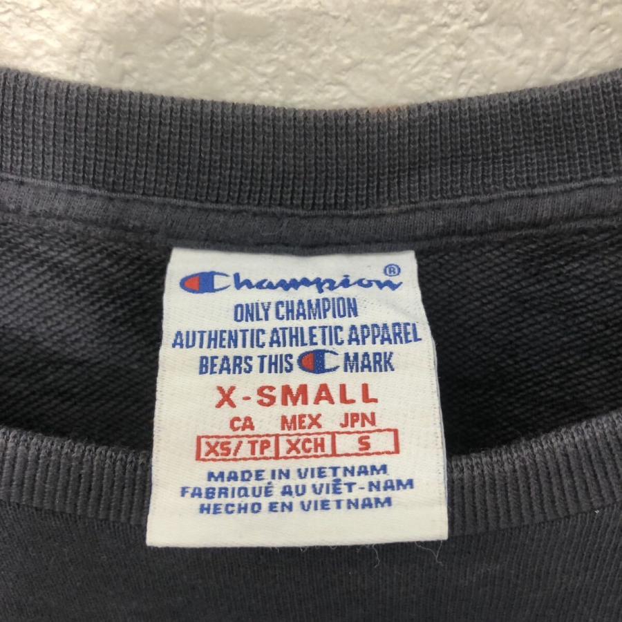 Champion プリント スウェット トレーナー チャンピオン XS ブラック ロゴ 古着卸 アメリカ仕入 a605-7358 - 画像 (6)
