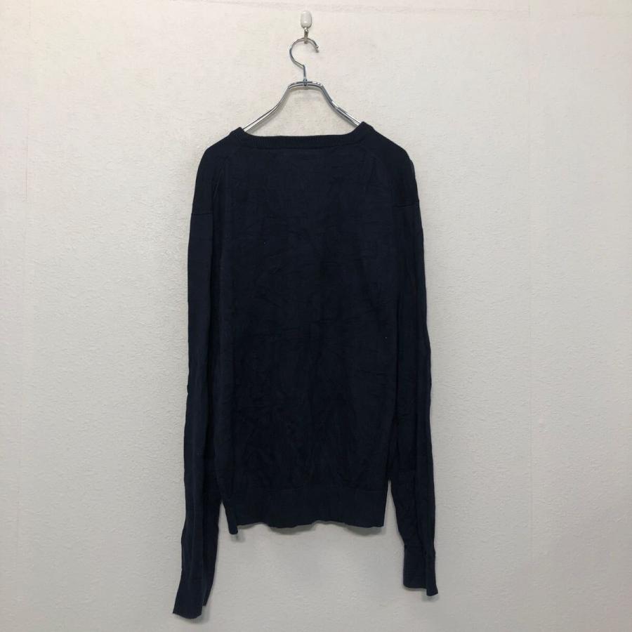 TOMMY HILFIGER コットン ニット セーター トミーヒルフィガー XXL ネイビー ビッグサイズVネック 古着卸 アメリカ仕入 a605-8251 - 画像 (3)