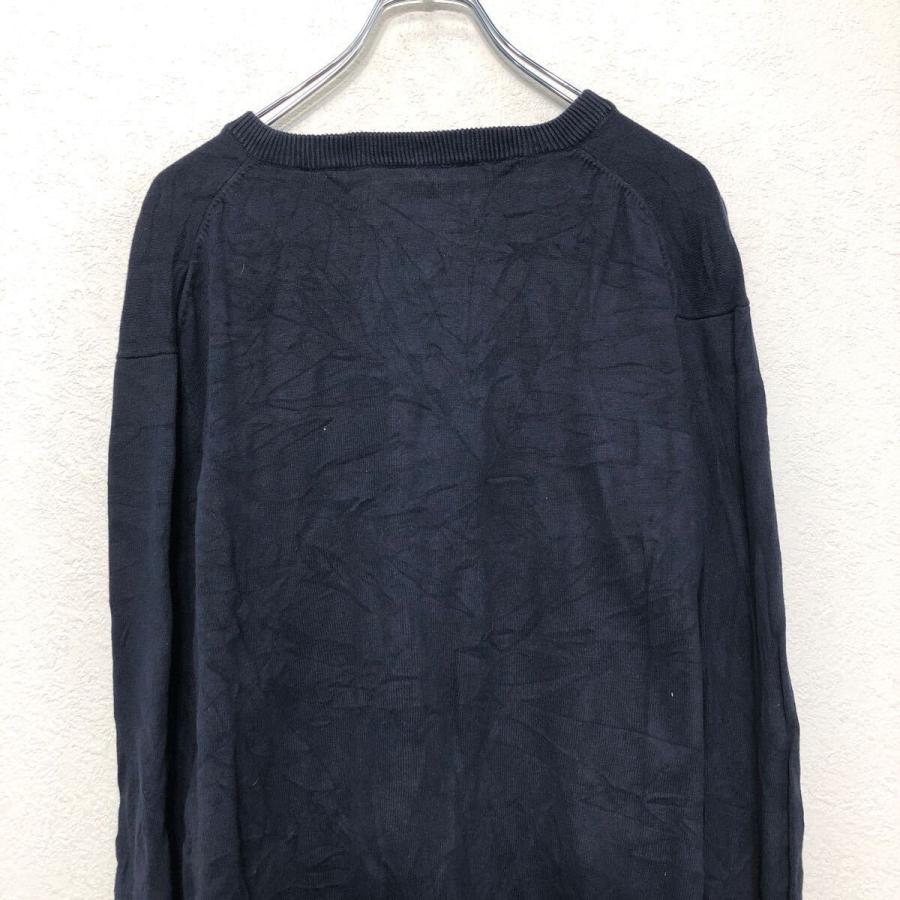 TOMMY HILFIGER コットン ニット セーター トミーヒルフィガー XXL ネイビー ビッグサイズVネック 古着卸 アメリカ仕入 a605-8251 - 画像 (4)