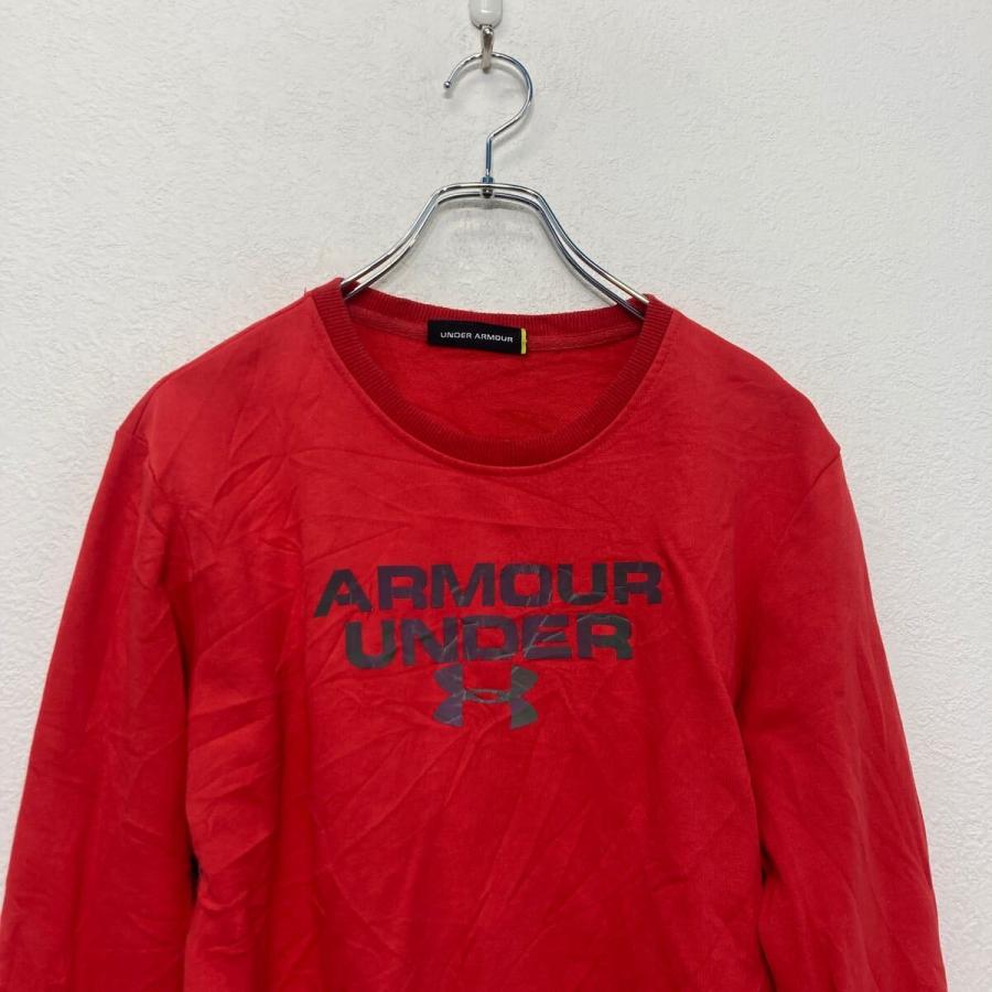 UNDER AMOUR プリント スウェット トレーナー キッズ XL レッド スポーツ 古着卸 アメリカ仕入 a607-6131