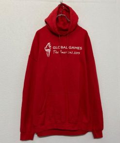 GILDAN プリント スウェット パーカー ギルダン XL レッド ビッグサイズ バックプリント 古着卸 アメリカ仕入 a609-5165