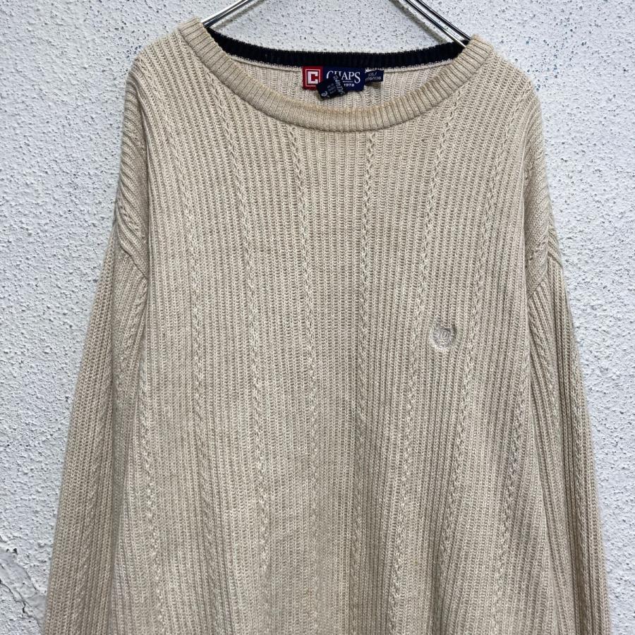 CHAPS コットンニット セーター XXL ホワイト ビッグサイズ チャップス Vネック 古着卸 アメリカ仕入 a611-7879 - 画像 (2)