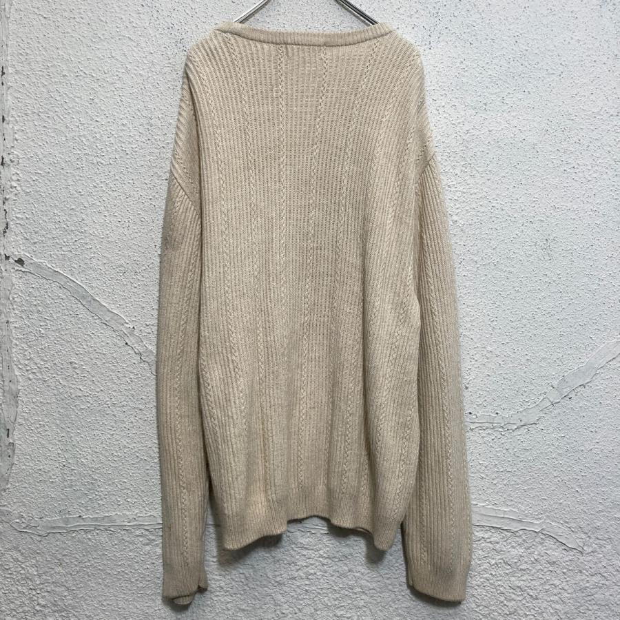 CHAPS コットンニット セーター XXL ホワイト ビッグサイズ チャップス Vネック 古着卸 アメリカ仕入 a611-7879 - 画像 (4)
