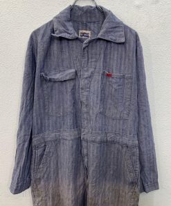 BIG SMITH 長袖 つなぎ W38 ブルー系 ビックスミス スコービルジップ USA製 ヘリンボーン オールインワン 古着卸 アメリカ仕入 a706-5864