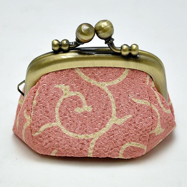 和柄がま口財布プチ ミニサイズ ちりめん小銭入れ コインケース メンズレディース 唐草和風大人おしゃれカジュアル かわいい小さい ピルケース 日本製 送料無料 - 画像 (3)