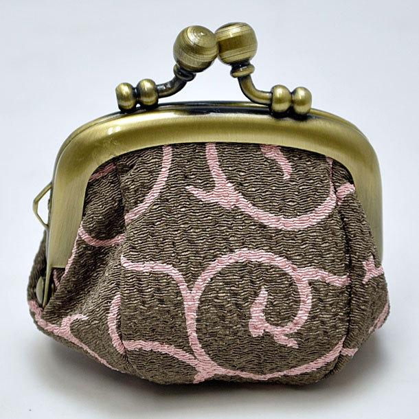 和柄がま口財布プチ ミニサイズ ちりめん小銭入れ コインケース メンズレディース 唐草和風大人おしゃれカジュアル かわいい小さい ピルケース 日本製 送料無料 - 画像 (4)