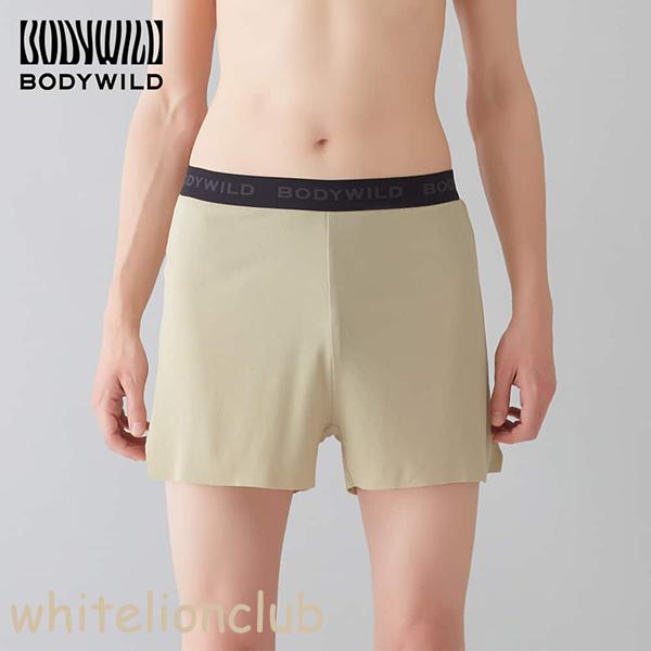 BODY WILD グンゼ ボディワイルド カットオフ ブリーフ内蔵 軽量 サイドスリット 綿混 前とじ ロゴ メンズ ポリエステル BWT002A M/L トランクス 下着 GUNZE - 画像 (4)